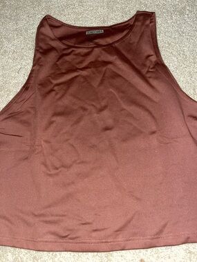 ReoRia Brown Sleeveless Crop Top